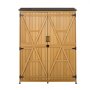 VEVOR Houten Tuinschuur, Gereedschapsschuur met Afsluitbare Deuren & Schuin Dak, Tuinschuur incl. Planken & Vloer, Gereedschapsschuur, Gereedschapskast voor Terras, Tuin, Gazon, 121x43x162,5 cm