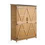 VEVOR Houten Tuinschuur, Gereedschapsschuur met Afsluitbare Deuren & Schuin Dak, Tuinschuur incl. Planken & Vloer, Gereedschapsschuur, Gereedschapskast voor Terras, Tuin, Gazon, 121x43x162,5 cm