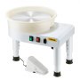 VEVOR Pottery Wheel, 14 in Ceramic Wheel Forming Machine, 60-300 RPM Adjustable Speed with Foot Pedal Control, Detachable Basin, Adjustable Lift Leg, Complete Accessories for Home Pottery, DIY, White