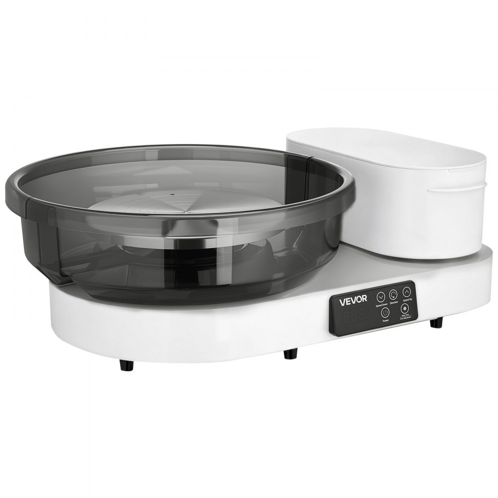 VEVOR elektrische pottenbakkersschijf 450W, draaiplateau 28cm / 36cm, pottenbakkersmachine met voetpedaal en instelbare snelheid van 30-300 RPM en aluminium behuizing, voor beginners die zelf met klei willen werken.