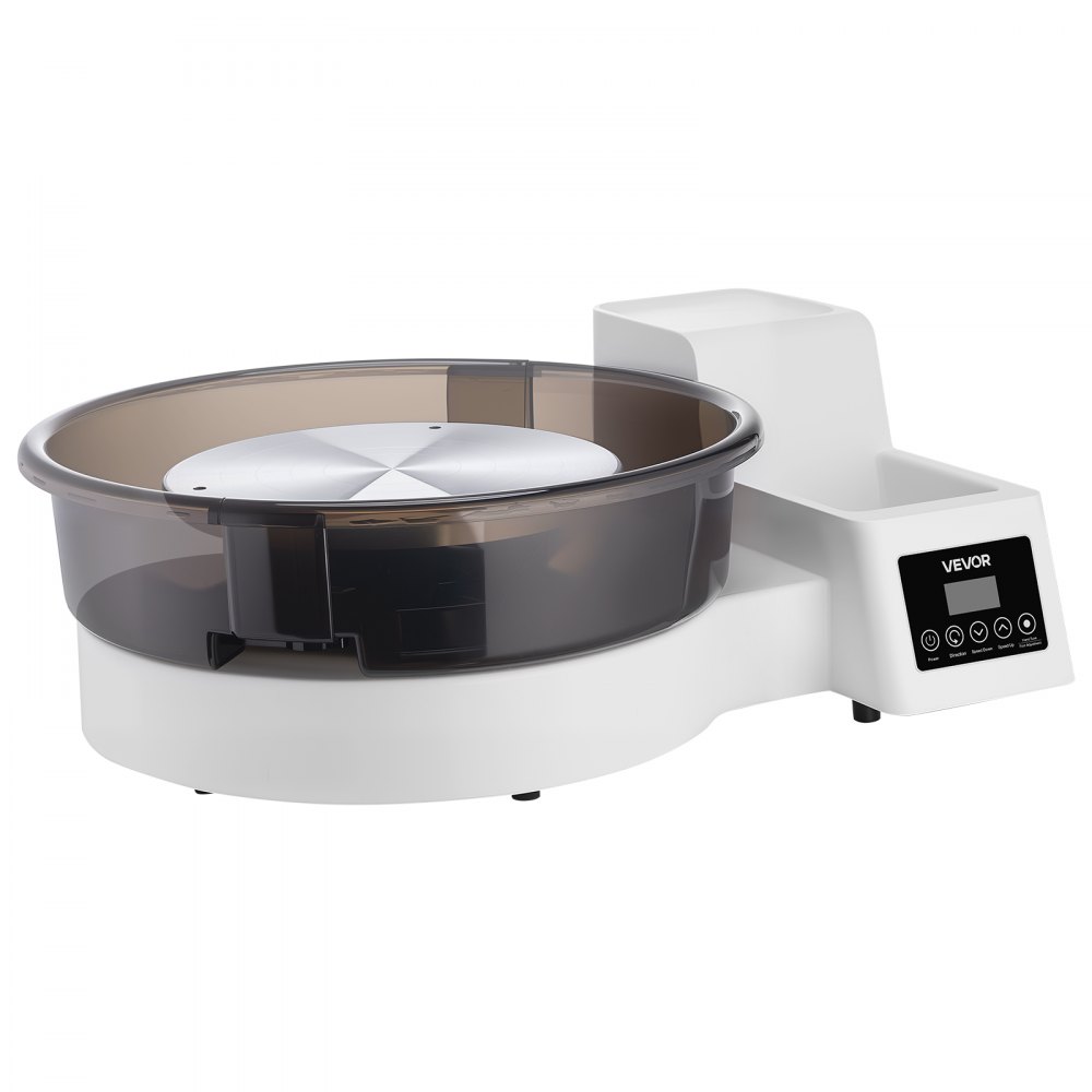 VEVOR elektrische pottenbakkersschijf 450W, draaiplateau 28/36cm, keramische schijf met voetpedaal & instelbare snelheid van 30-300 RPM & verwijderbare kom, voor beginners in doe-het-zelf kleikunst, wit