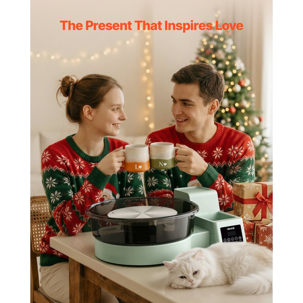 VEVOR elektrische pottenbakkersschijf 450W, draaiplateau 28/36cm, pottenbakkersmachine met voetpedaal en instelbare snelheid van 30-300 RPM en gereedschapskist, ideaal voor beginners die zelf klei willen maken, groen