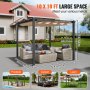 VEVOR paviljoen tuintent buiten pergola zonwering luifel 2,97x2,97x2,3m beige