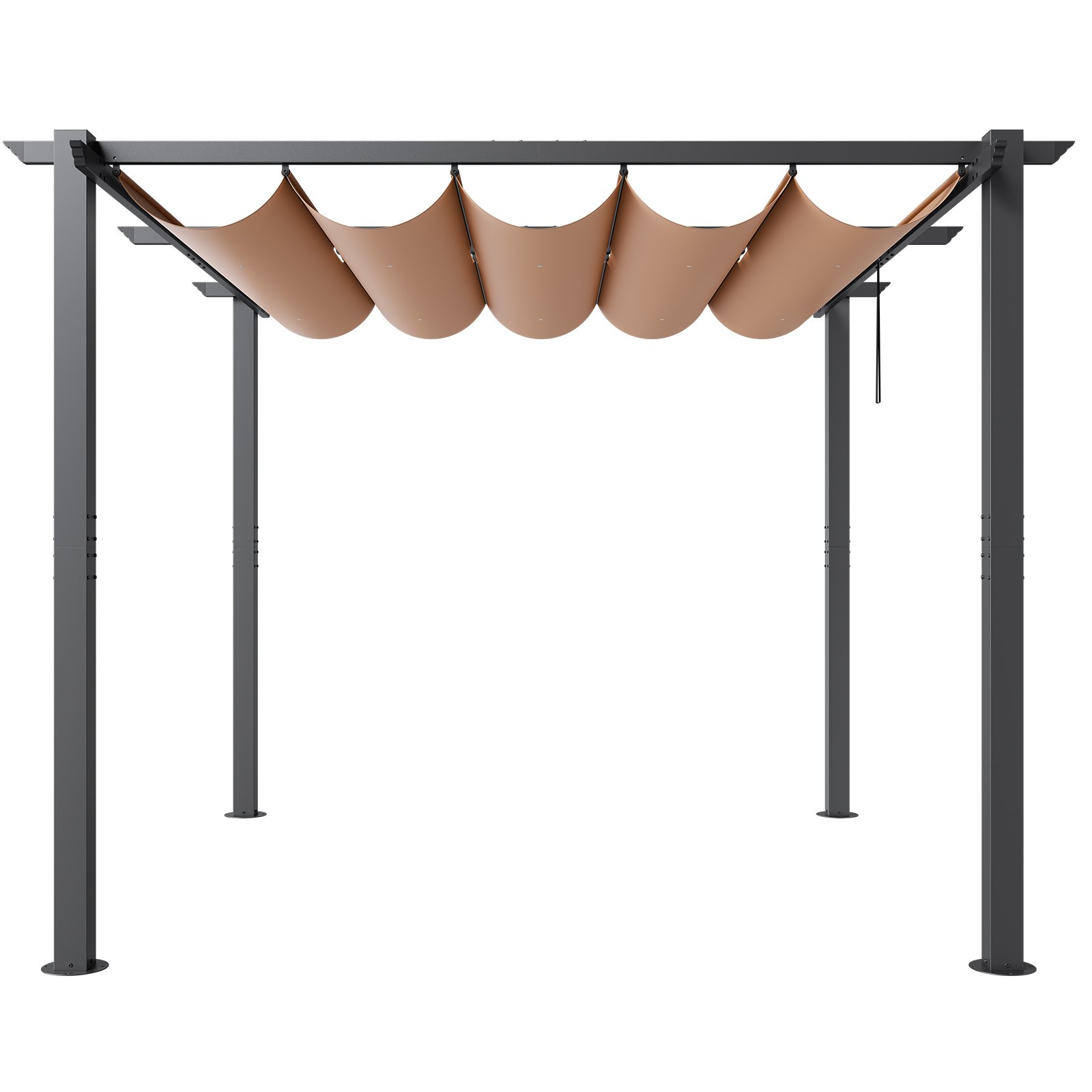 VEVOR 10'x10' intrekbare buitenpergola met luifel, aluminium pergola met intrekbare luifel, moderne pergola met zonwering voor patio's, tuinen, terrassen, achtertuinen (beige)
