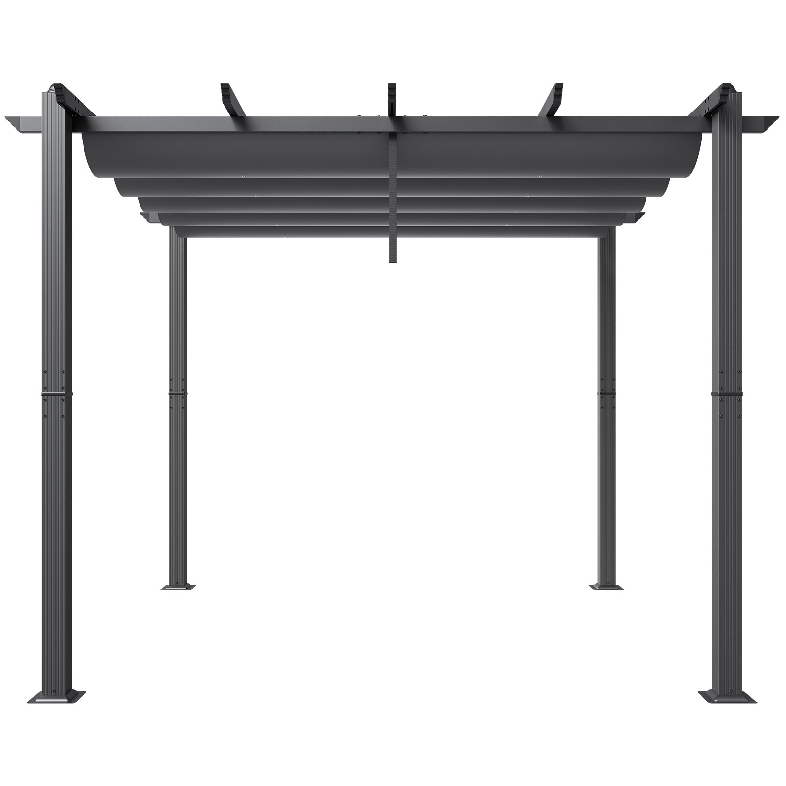 VEVOR 10'x10' Outdoor Retractable Pergola with Canopy, Aluminum Pergola with Retractable Canopy, Modern Pergola with Sun Shade Canopy for Patios, Gardens, Decks, Backyards (Gray)