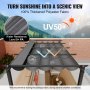 VEVOR Pavilion Tuintent Outdoor Pergola Zonwering Luifel 2,96x3,95x2,3m Grijs