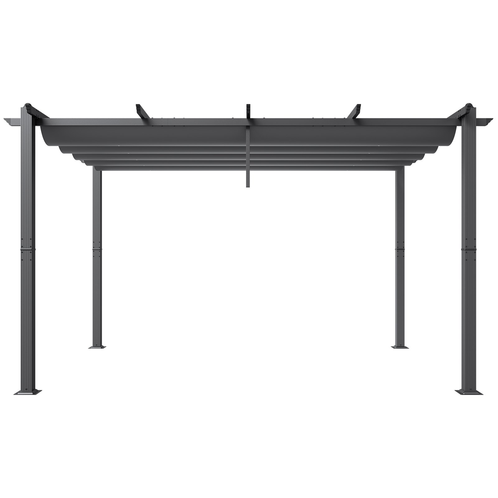 VEVOR 10'x13' Outdoor Retractable Pergola with Canopy, Aluminum Pergola with Retractable Canopy, Modern Pergola with Sun Shade Canopy for Patios, Gardens, Decks, Backyards (Gray)