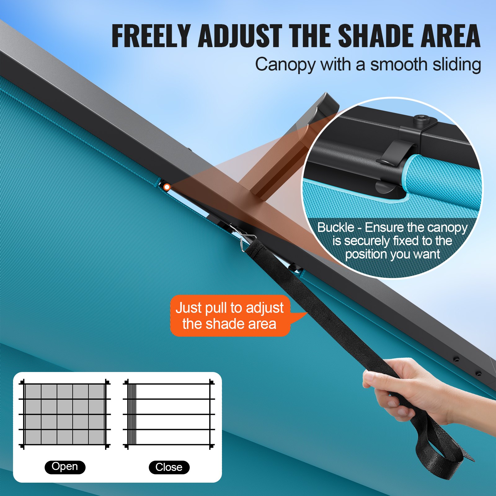 VEVOR 10'x13' Outdoor Retractable Pergola with Canopy, Aluminum Pergola with Retractable Canopy, Modern Pergola with Sun Shade Canopy for Patios, Gardens, Decks, Backyards (Bule)