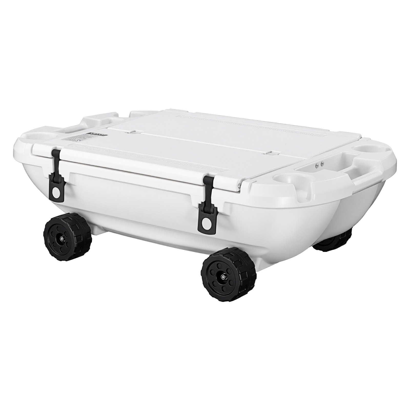 VEVOR Floating Cooler, 40 QT Floating Ice Chest with Dry Storage, Wheels & Tow Rope, Premium LLDPE Amphibious Drink Cooler for Water & Land, Cruise Stable on Lake, River, Pool, Beach, Kayak, White