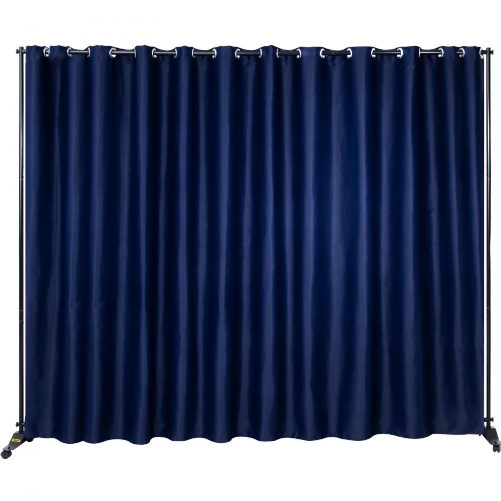 VEVOR Gordijn Verdeler Stand, 8 x 10 ft Vrijstaande Scheidingswand met 4 Wielen, Aluminium Frame, Cerduisteringsgordijn Oxford Tas, Uitbreidbare Partitie Privacyscherm voor Kantoor Conferentie Marine