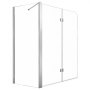 VEVOR Douchescherm voor Badkuip 70/120x140 cm Semi-frameloos 6 mm Zilver, Opvouwbaar Badkuipscherm, Twee Panelen, Helder Veiligheidsglas, Nano-coating, 180° Opvouwbaar, 1 Vast & 2 Opvouwbare Panelen, Zilver