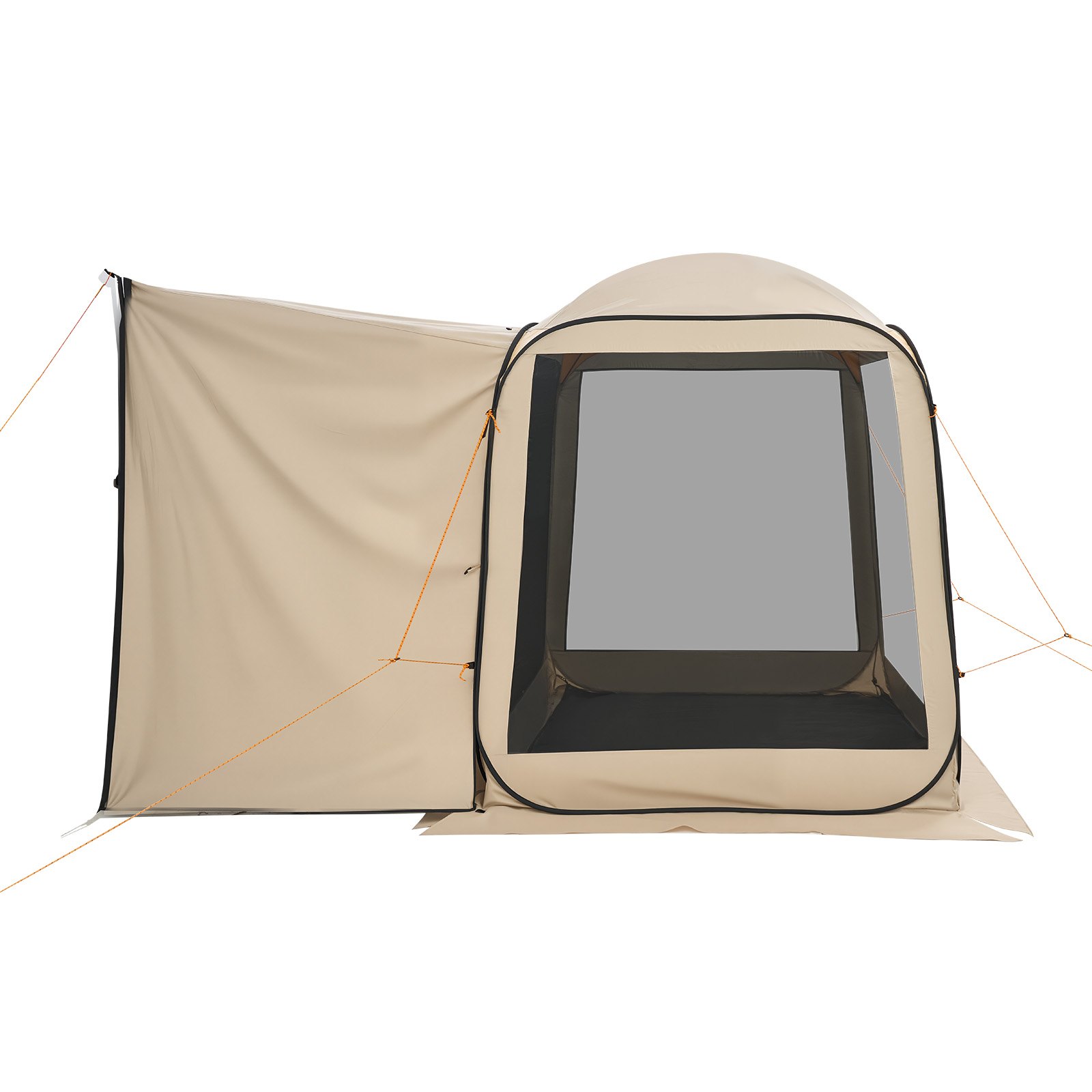 VEVOR Campingtent, 182,88 x 182,88 cm, pop-up tent voor de achterklep van een SUV, draagbare partytent voor 4-6 personen met draagtas, zijwanden van gaas, voor kamperen, tuinieren en buitenactiviteiten, beige