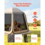 VEVOR pop-up tent, 304,8 x 280,4 cm, kampeertent voor 4-8 personen, partytent inclusief draagtas, gaaswanden en haringen, voor tuin, terras en buitenactiviteiten, beige