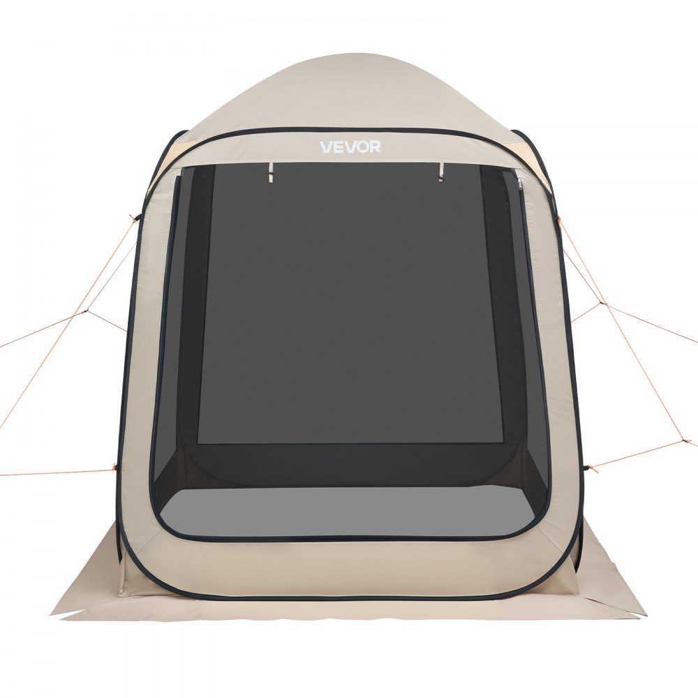 VEVOR Campingtent, 182,88 x 182,88 x 219,4 cm, feesttent voor 4-6 personen, pop-up tent met draagtas, gaaswanden en haringen, voor tuin, terras en buitenactiviteiten, beige