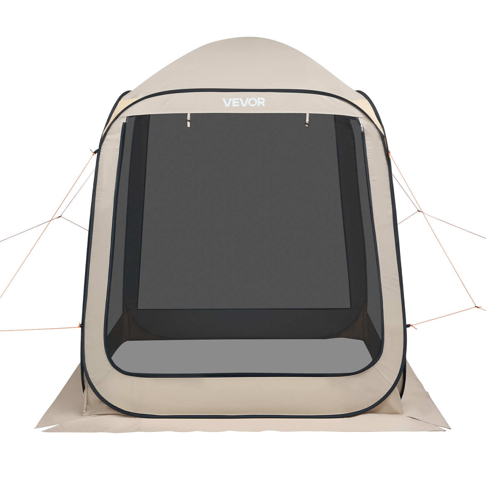 VEVOR Screen House Tent, 1825 x 1825 x 2200 mm, 4-6 Person Pop Up Screen Tent, Portable Screened in Canopy with Carry Bag, Netting Sides, Ground Stakes, for Garden, Patio, Outdoor Activities, Beige