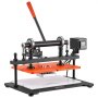 VEVOR Heated Leather Cutting Machine 14.17 x 10.24in Plate Stamping Machine, For Stamping, Leather Embossing & Die Cutting, 3300 lbs Pressure, 0.47 in Stroke, Dual Guide Shafts, Digital Control Panel