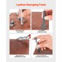 VEVOR Leather Working Tools Kit, 61 PCS Leather Craft Tools with Portable Canvas Storage Bag, Engraving Punching Sewing Stamping Sanding Tools, Ideal for Beginners DIY Enthusiasts and Professionals
