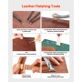 VEVOR 59-delige set met leerbewerkingsgereedschap, met draagbare opbergtas van canvas, grafisch gereedschap, stansgereedschap, naaigereedschap, snijgereedschap, ideaal voor beginners en professionals.