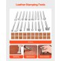 VEVOR Leather Working Tools Kit, 92 PCS Leather Craft Tools with Portable Leather Storage Bag, Engraving Punching Sewing Stamping Sanding Tools, Ideal for Beginners DIY Enthusiasts and Professionals