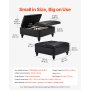 VEVOR 34 in Square Leather Ottoman with Storage, Upholstered Tufted Button Coffee Table Ottoman with Lift-Top & Flip Design, PU Leather High-Density Sponge for Living Room, Bedroom, Dorm, Black