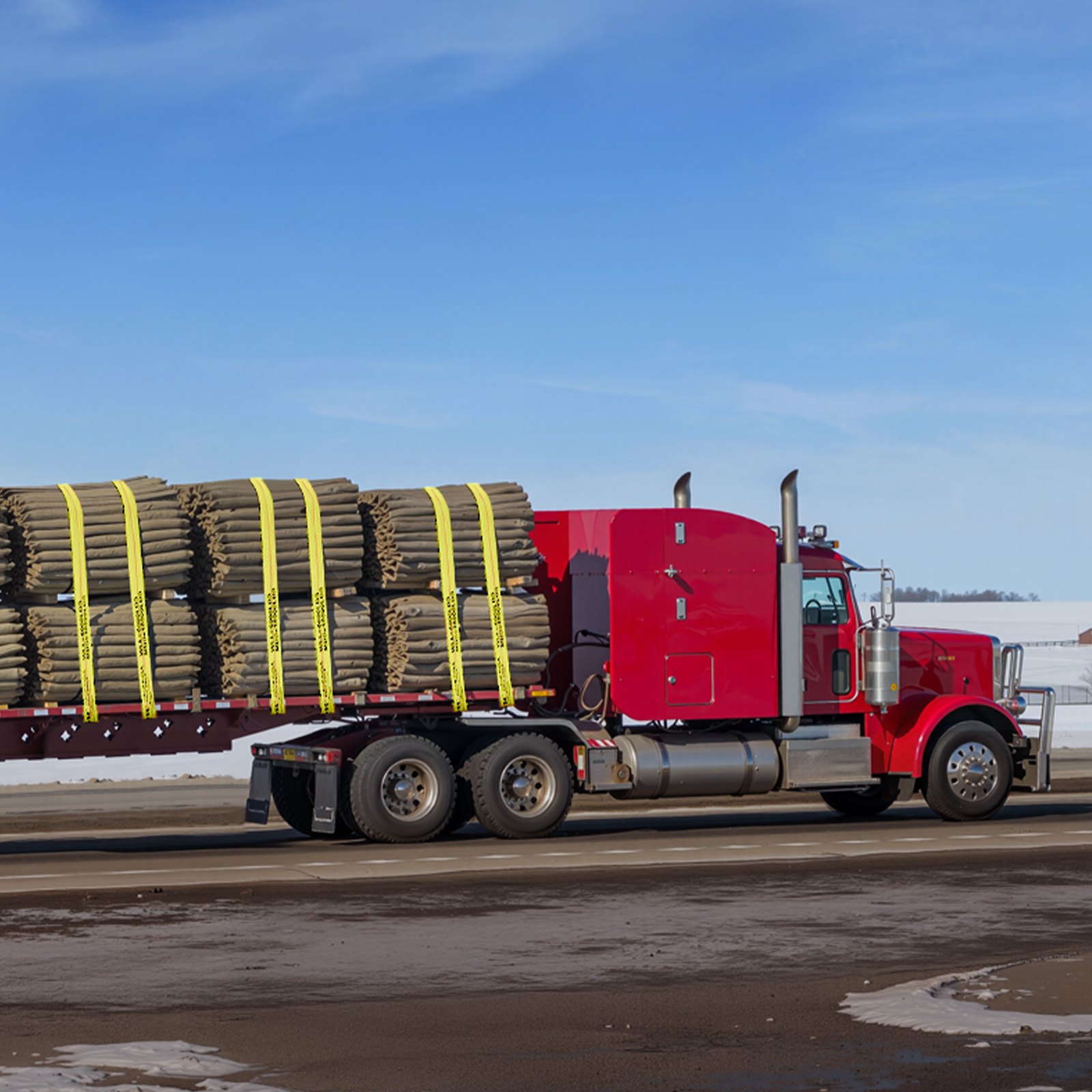VEVOR Lierriemen 96 x 94 mm 2,7 T Laadvermogen 8,2 T Breeksterkte Vrachtwagenriemen met platte haak Vastzetriemen voor platte laadbakken Ladingcontrole voor aanhangwagens Boerderijen Reddingen Boombeschermer Geel (4-pack)