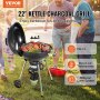 VEVOR Kettle charcoal grill kettle grill 56 cm portable, barbecue kettle grill with lid, ashtray picnic grill with large grill area, charcoal, black, 63 x 82 x 88 cm charcoal round grill travel