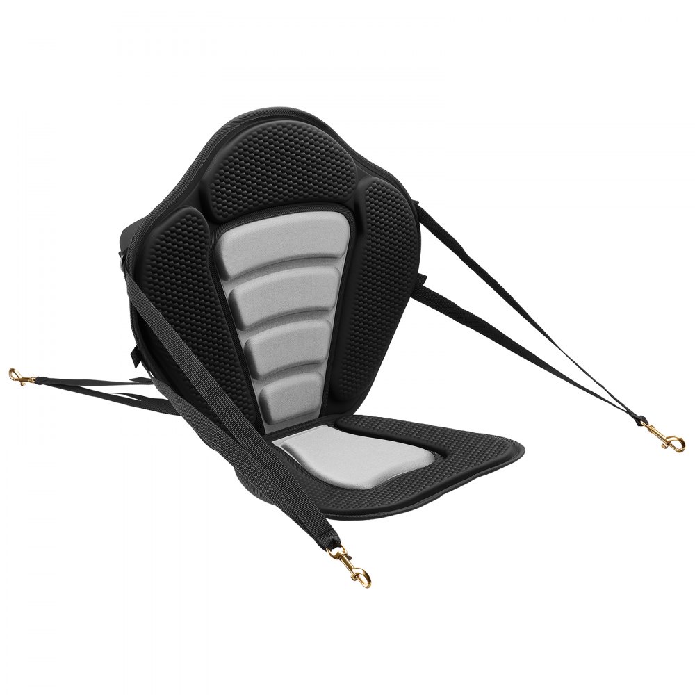 VEVOR Kayak Seat, 1 Pack 0.5" Thick, Universal Paddle Board Seat with Back Support, Sit-on-Top Soft Padded Cushion with Storage Bag & Adjustable Straps for SUP, Canoe, Fishing Boat, Inflatable Kayak