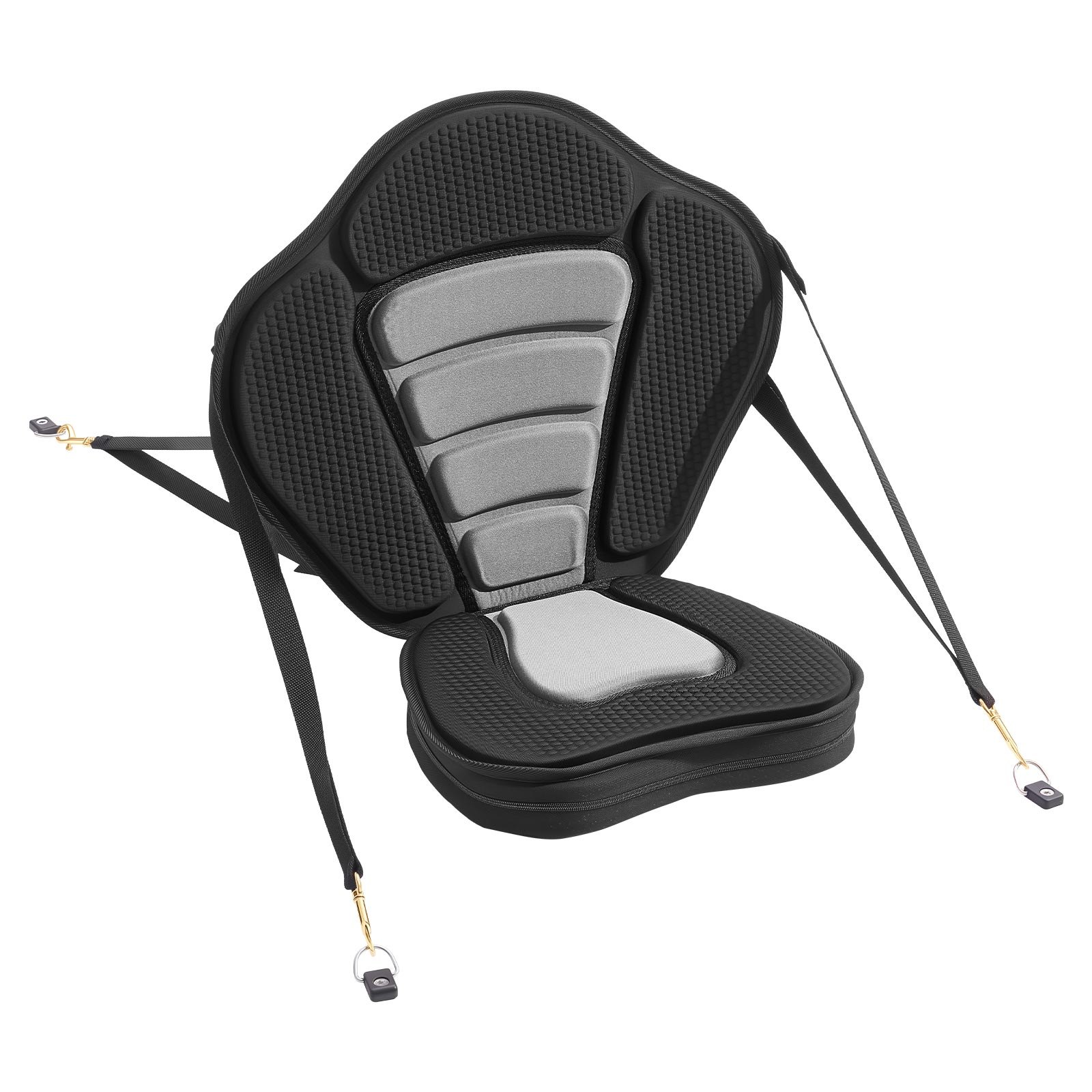 VEVOR 1 x Kajakstoel 65 mm dik, gewatteerde stoel voor stand-up paddleboard, bootstoel met rugleuning, opbergtas en verstelbare riemen voor SUP, kano, visboot, opblaasbare kajak