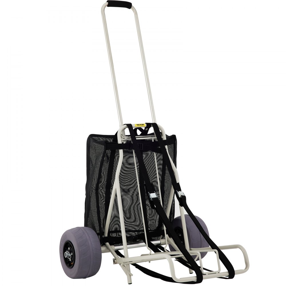 VEVOR handkar tuinwagen strandwagen uitrustingswagen transportwagen 75 tot 125 cm verstelbare handgreep handwagen 75 kg draagvermogen 35,6 x 37,3 cm ideaal voor gazons, tuinen, stranden enz.