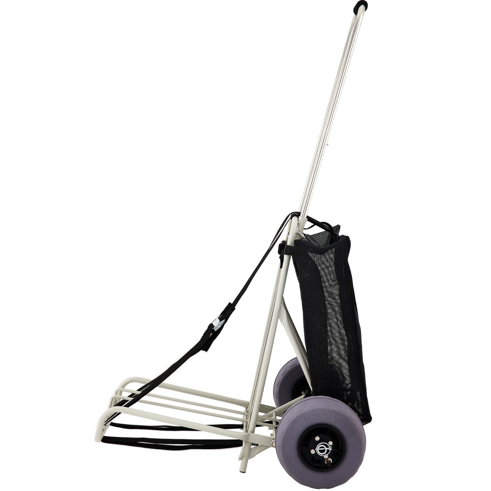 VEVOR handkar tuinwagen strandwagen uitrustingswagen transportwagen 75 tot 125 cm verstelbare handgreep handwagen 75 kg draagvermogen 35,6 x 37,3 cm ideaal voor gazons, tuinen, stranden enz.