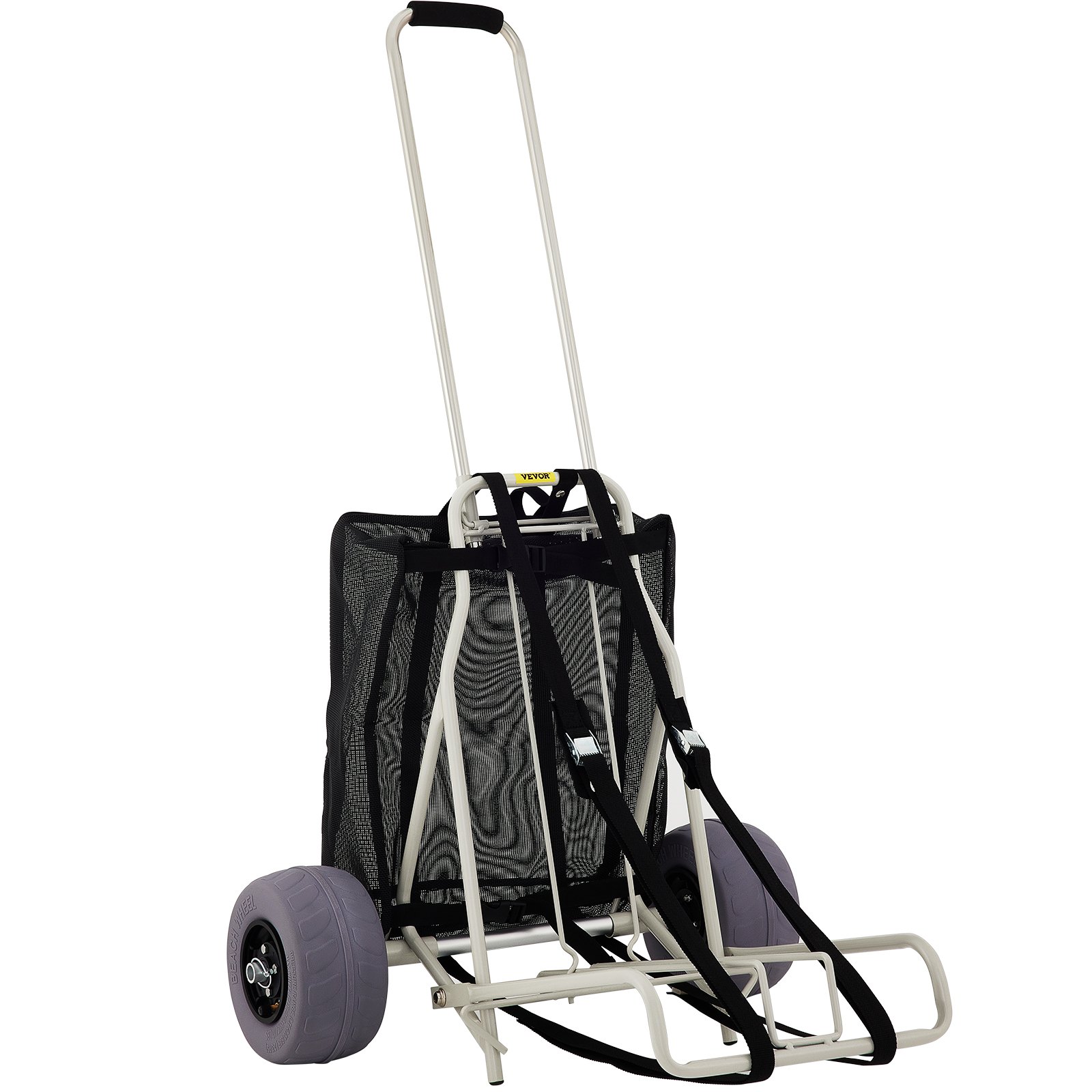 VEVOR handkar tuinwagen strandwagen uitrustingswagen transportwagen 75 tot 125 cm verstelbare handgreep handwagen 75 kg draagvermogen 35,6 x 37,3 cm ideaal voor gazons, tuinen, stranden enz.