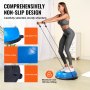 woman exercising on VEVOR balance ball trainer with non-slip design, high-grade pvc, and ribbed surface.