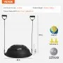 VEVOR Halve Oefenbal Trainer, 66 cm Balansbal Trainer, 680 kg Capaciteit Stabiliteitsbal, Yogabal met Weerstandsbanden en Voetpomp, Kracht Fitnessbal voor Thuisgym, Zwart