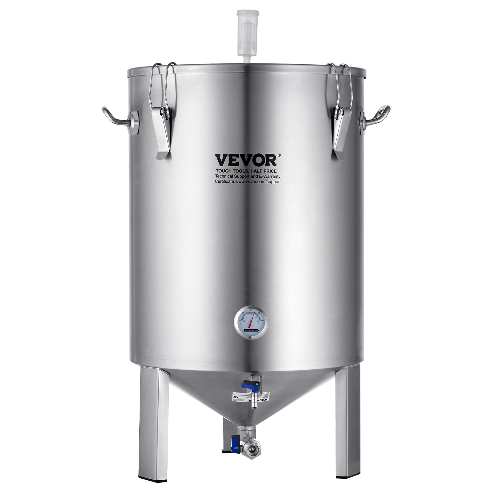 VEVOR Bierbrouwsysteem Bierbrouwapparaat Ketel van roestvrij staal 60 L Biergistvat, brouwemmergistvat voor brouwen, thuisbrouwaccessoires met voetstuk, Ketel, soeppan inclusief deksel, handvat, ventiel, kraan