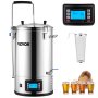 VEVOR Electric Brewing System, 8 Gal/30 L, All-in-One Home Beer Brewer with Auto/Manual-Mode Panel, Mash Boil Device with 100-2500W Power 25-100℃ Temp 1-180 min Timer Circulating Pump Recipe Memory, 2
