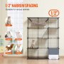 VEVOR 4-laags kattenkooi kattenbehuizing metalen draadkooi 1041x360x1397mm