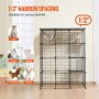 VEVOR 4-laags kattenkooi kattenbehuizing metalen draadkooi 1041x711x1397mm