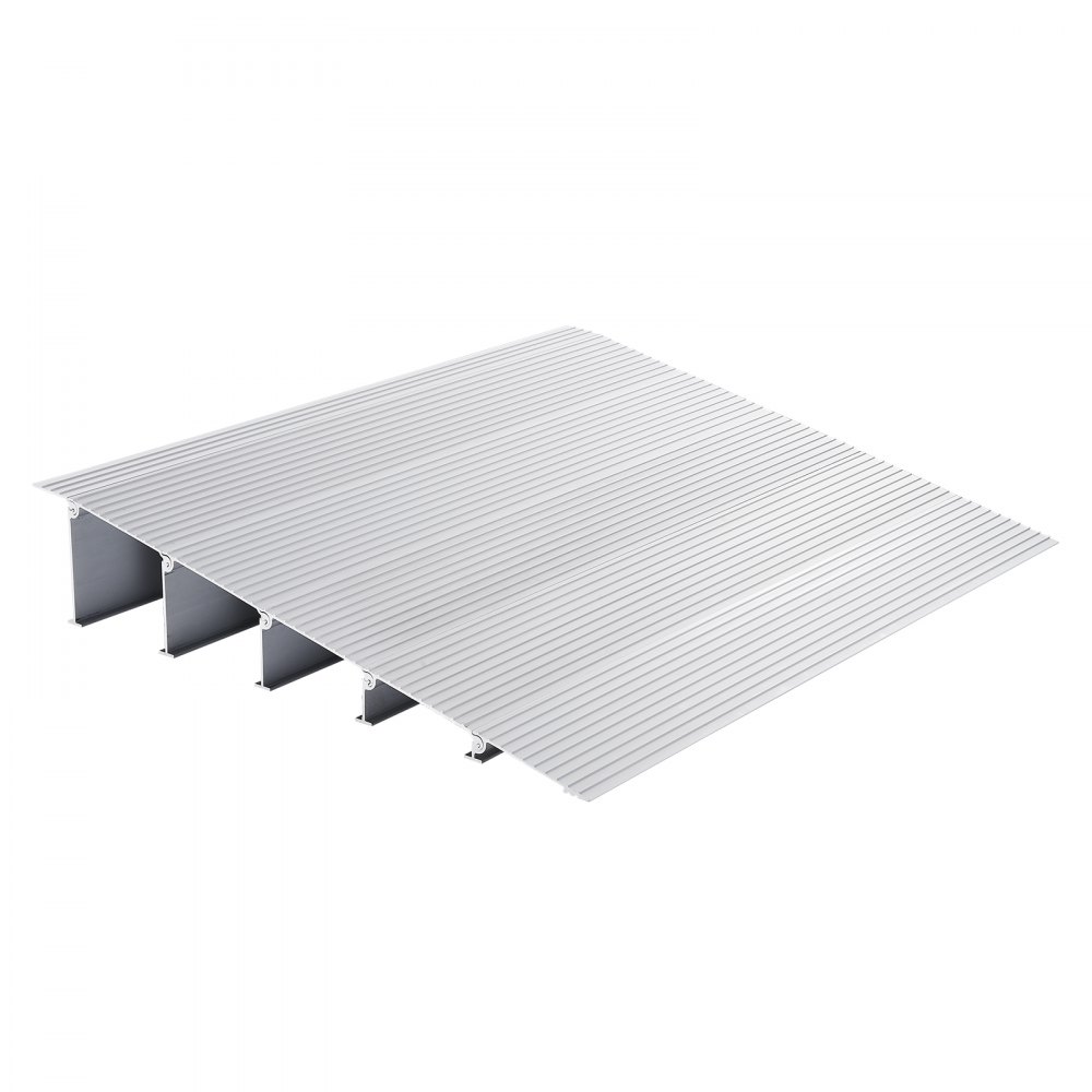 VEVOR Deurdrempelhelling 69 x 86,4 x 12,7 cm Rolstoelhelling 362,8 kg Draagvermogen Aluminiumlegering Stoephelling Modulair ontwerp Drempelhelling Antislip aluminium oprijplaat Oprijplaat