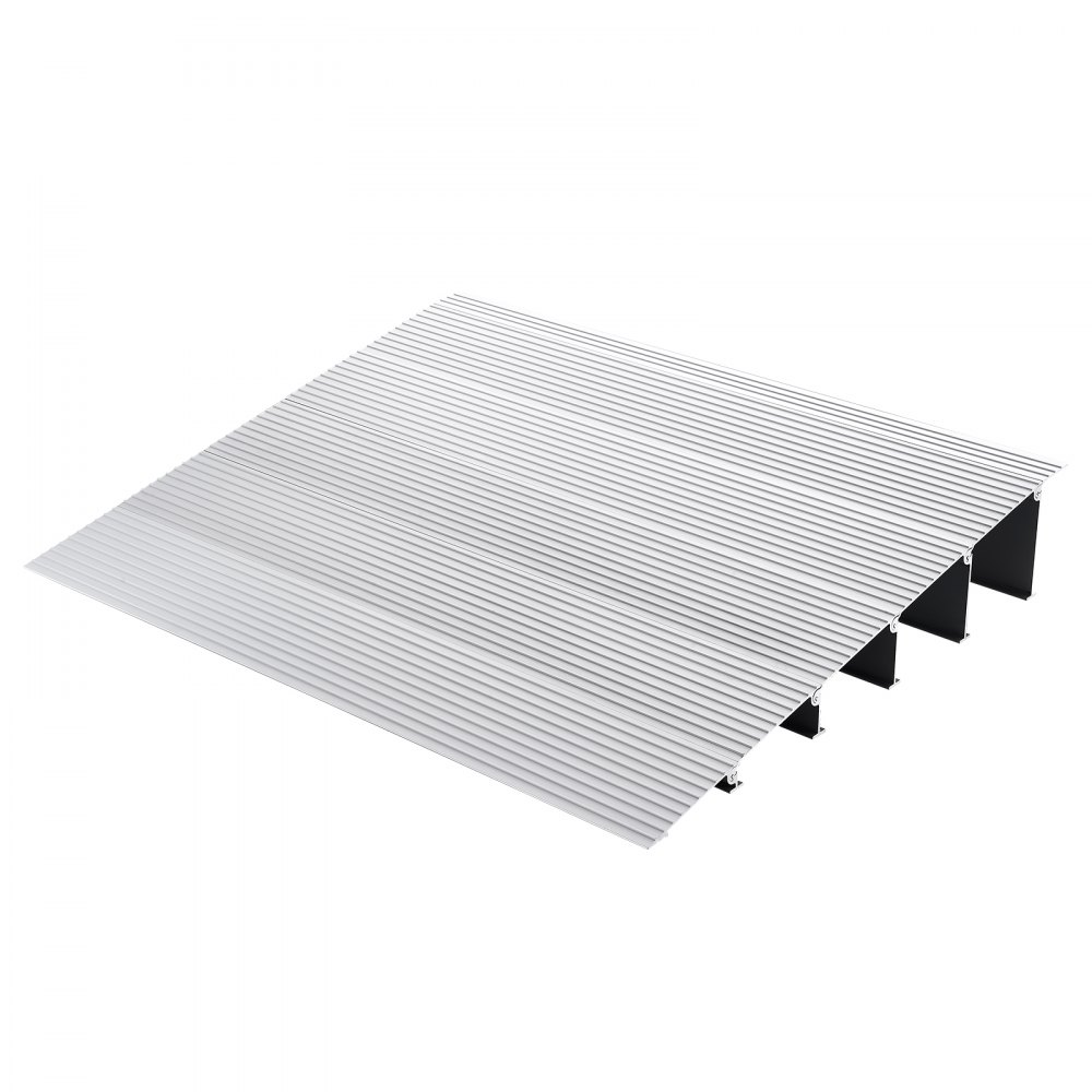 VEVOR Deurdrempelhelling 69 x 86,4 x 12,7 cm Rolstoelhelling 362,8 kg Draagvermogen Aluminiumlegering Stoephelling Modulair ontwerp Drempelhelling Antislip aluminium oprijplaat Oprijplaat