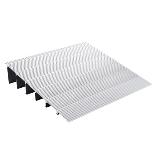 VEVOR Drempelhelling 69 x 86,4 x 15,2 cm Rolstoelhelling Draagvermogen van 362,8 kg Aluminiumlegering Stoephelling Modulair ontwerp Drempelhelling Antislip aluminium oprijplaat Oprijplaat