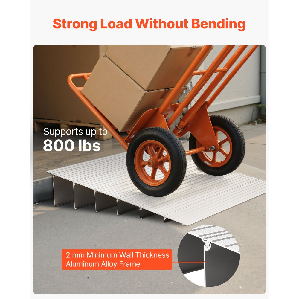 VEVOR drempelhelling, 805x865x155 mm, rolstoelhelling van aluminiumlegering met een draagvermogen van 360 kg, stoeprandhellingen voor trappen, rolstoelen, scooters, rollators, fietsen en driewielers.