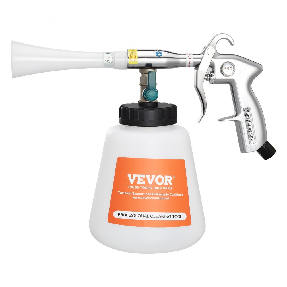 VEVOR Autoreinigingspistool, 6–9,2 Bar Waspistool met 2 Sproeiers & 1 Liter Vortex Reinigingspistool, Persluchtblaaspistool, Compatibel met 1/4 NPT Luchtcompressor