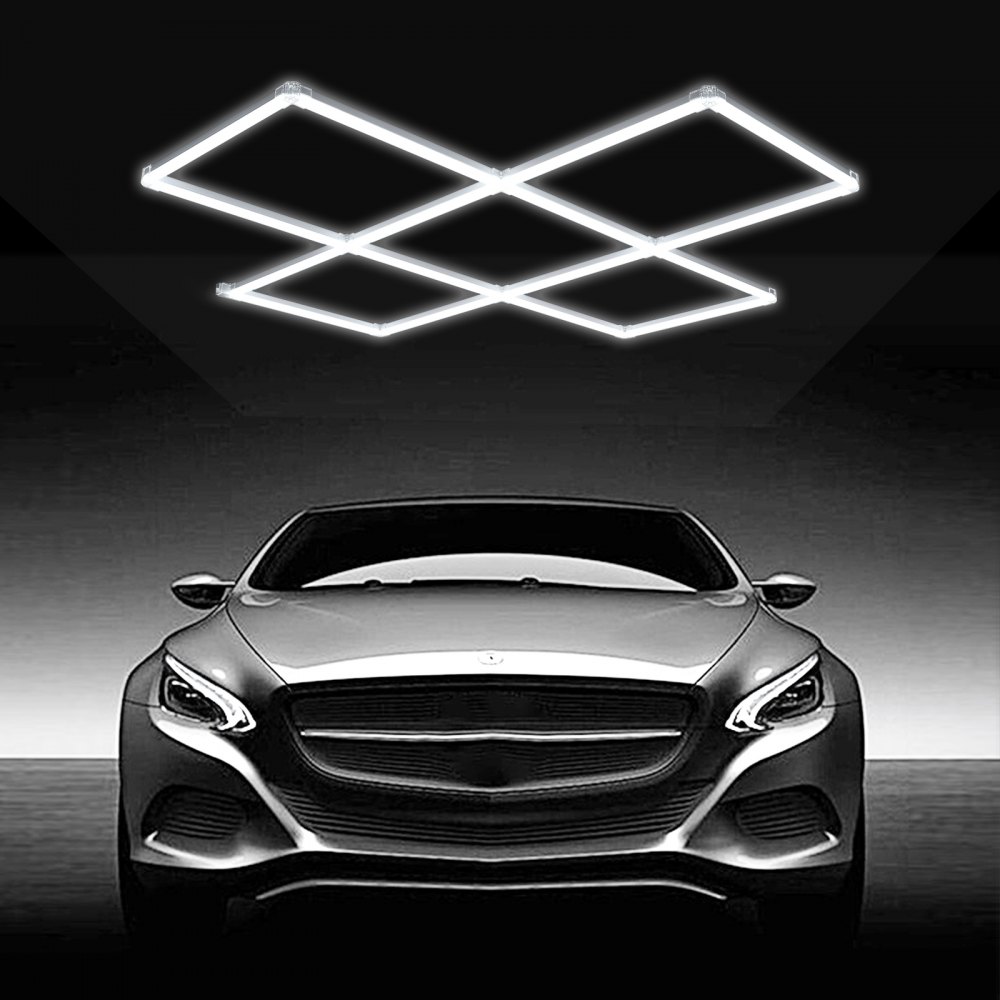 VEVOR LED Garage Light, 5 vierkante, koelwitte plafondlamp voor werkplaats, 22.000 lm, 6500 K, superheldere doe-het-zelf garageverlichting voor kelder, magazijn en autosalon