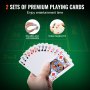 VEVOR kunststof pokerchipset, 300-delige pokerset, ongemerkt, pokerspelset met aluminium pokerkoffer, kaarten, buttons en dobbelstenen, complete set voor 7-8 spelers voor Texas Hold'em, Blackjack etc.