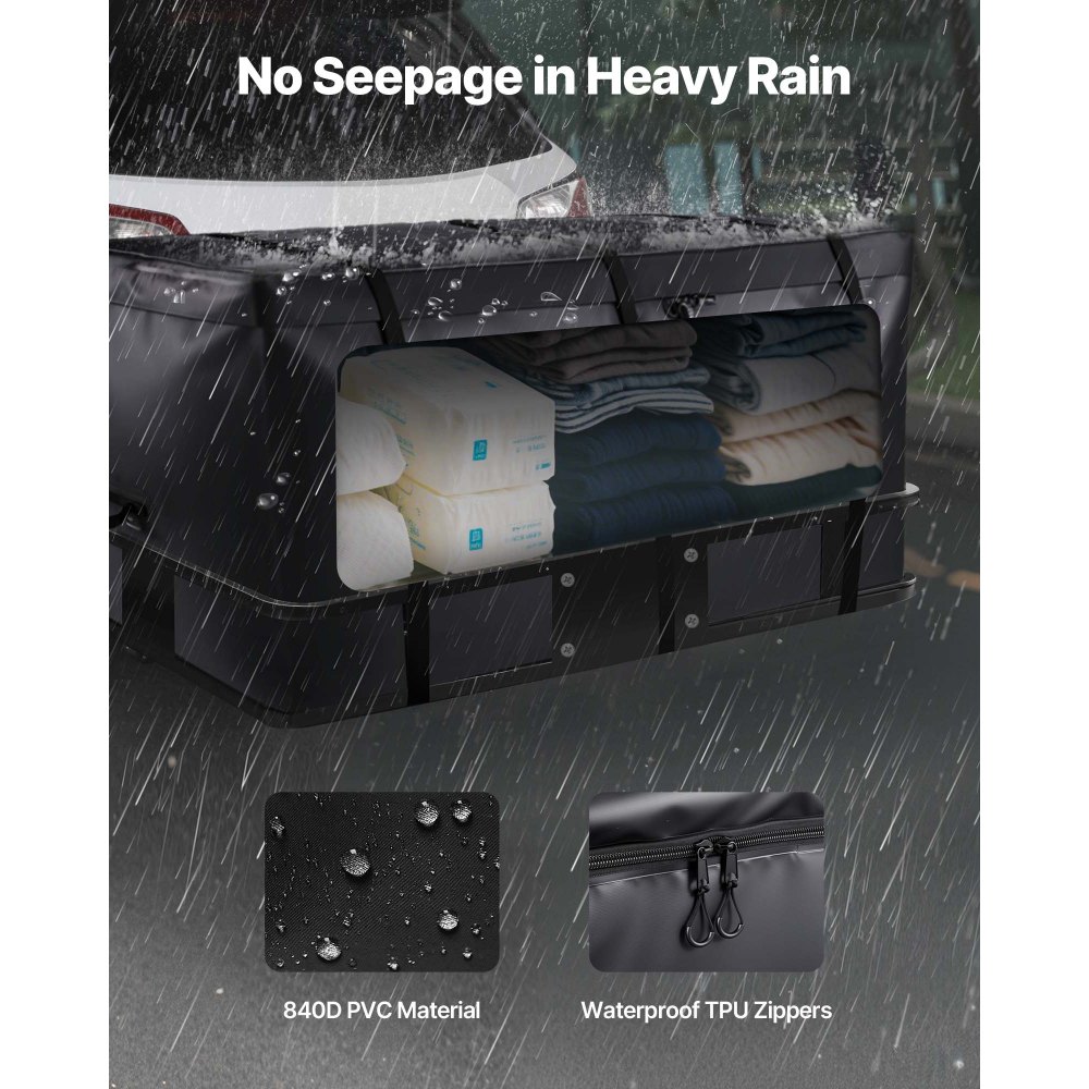 VEVOR Trailer Hitch draagtas van waterdicht 840D PVC (0,71 m³), ​​vrachtwagenlaadbakbagagetas met versterkte banden voor auto's, SUV's, bestelwagens, zwart