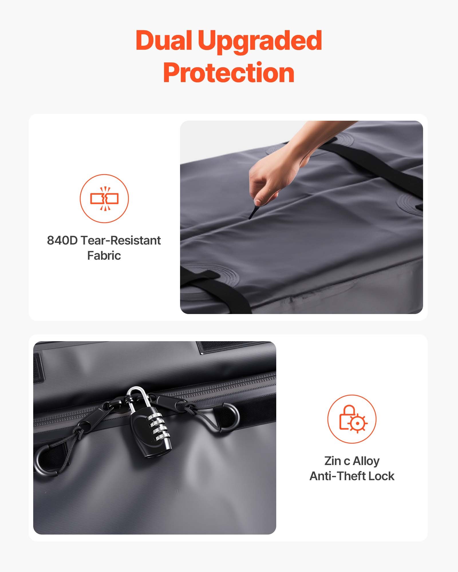 VEVOR Hitch Cargo Carrier Bag, Waterproof 840D PVC, 59.84 x 24.02 x 30.63 in (25 Cubic Feet), Heavy Duty Cargo Bag for Truck Bed Storage with Reinforced Straps, Suitable for Car SUV Vans Hitch Basket