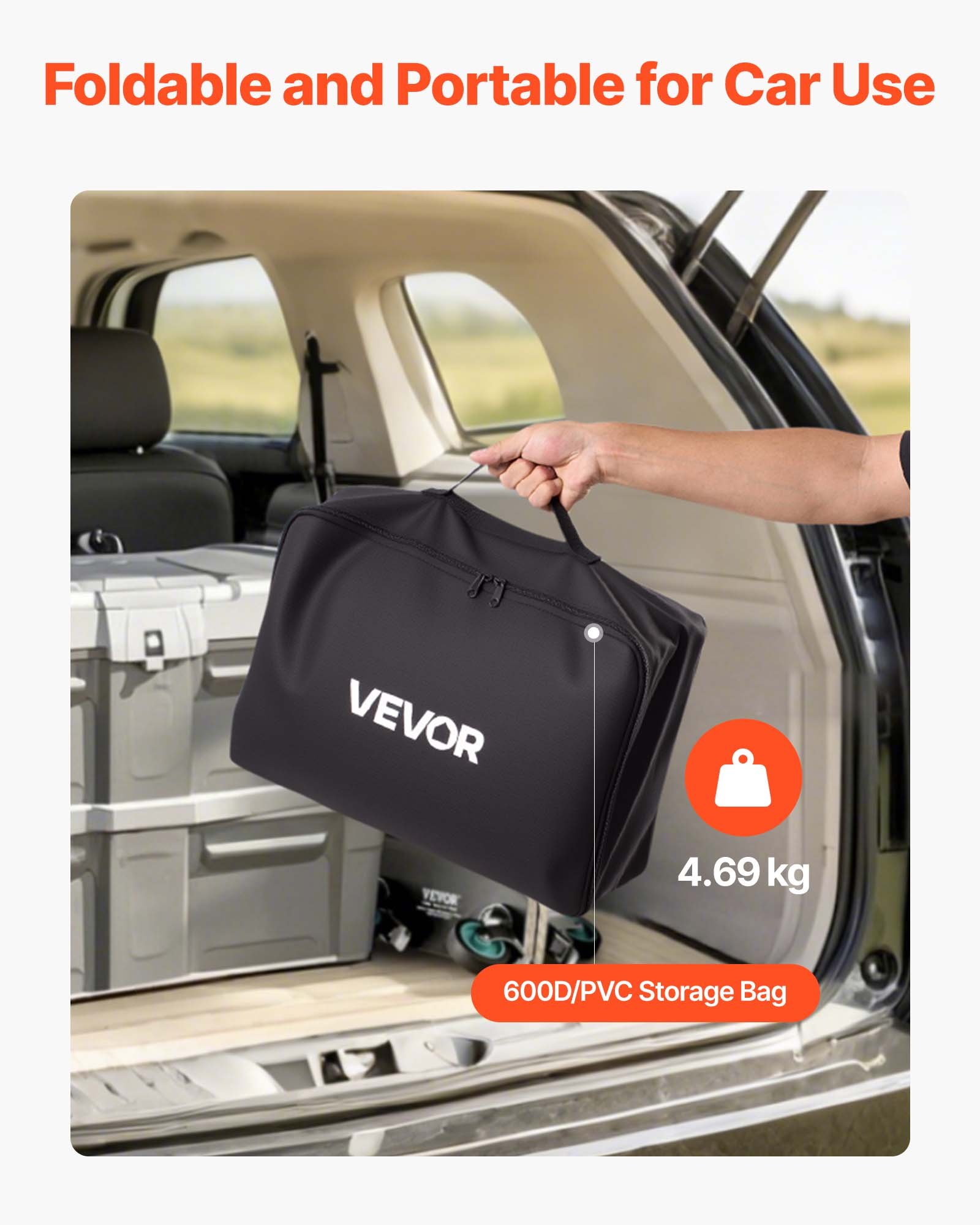 VEVOR Hitch Cargo Carrier Bag, Waterproof 840D PVC, 59.84 x 24.02 x 30.63 in (25 Cubic Feet), Heavy Duty Cargo Bag for Truck Bed Storage with Reinforced Straps, Suitable for Car SUV Vans Hitch Basket