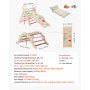 VEVOR Klimdriehoek, 9-in-1 klimspeelgoed met houten autootjes, kussen, klimdriehoek, glijbaan en klimboog, tot 68 kg, Montessori binnenspeelset voor kinderen van 1 tot 3 jaar, meerkleurig
