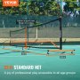 VEVOR Pickleball-netset, draagbaar pickleball-systeem van normaal formaat met draagtas, ballen en wielen, weerbestendig stevig metalen frame en sterk PE-net 6720x730x945mm