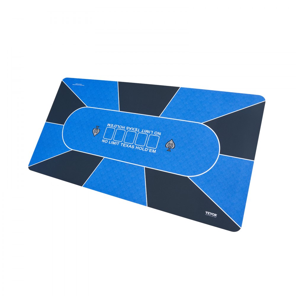 VEVOR Poker Table Top, 70 x 35 Inch Poker Mat for Table, 6-8 Players Foldable Poker Table Top with Carrying Bag, Folding Poker Table Topper for Poker Games, Poker Room, Rectangle, Blue